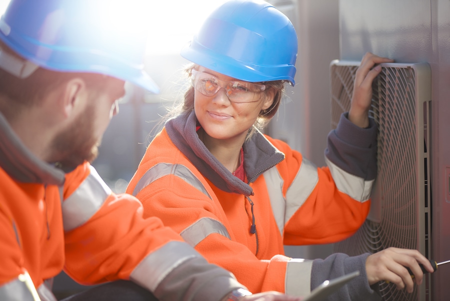 HVAC Woman Technician